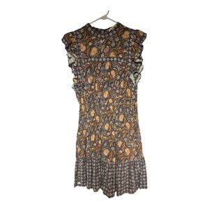 Universal Thread Paisley and Floral Midi Dress - Orange and Brown